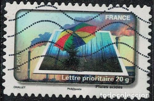 Sellos: Francia 2010 Oblit&eacute;r&eacute; Used Prot&eacute;geons l'eau Pluies acides Y&T FR 413 SU