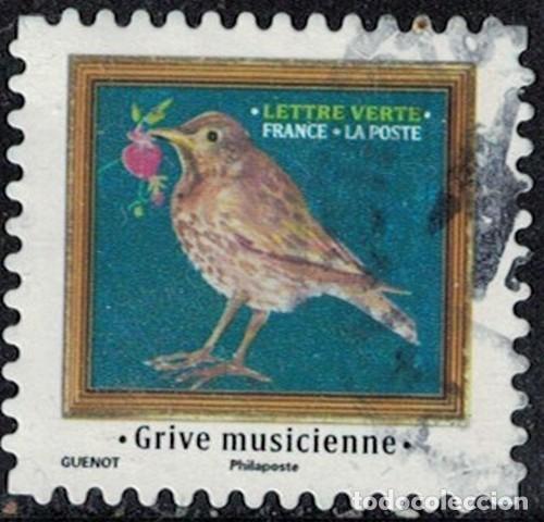 Sellos: Francia 2025 Oblit&eacute;r&eacute; Used M&eacute;lodies d'Oiseaux Grive musicienne Y&T FR 2538 SU