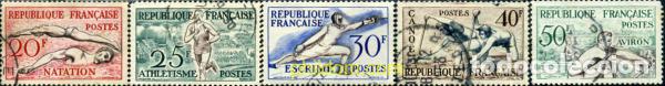 Sellos: 248625 USED FRANCIA 1953 15 JUEGOS OLIMPICOS VERANO HELSINKI 1952