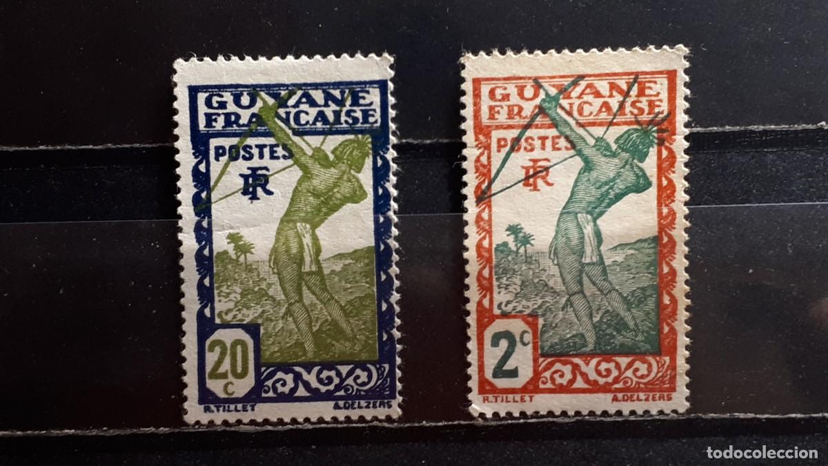 Sellos: GUYANA FRANCESA. A&Ntilde;O 1929-38. */(*). YVERT 110, 115.