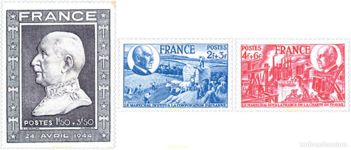 Sellos: 46486 MNH FRANCIA 1944 88 ANIVERSARIO DEL MARISCAL PETAIN