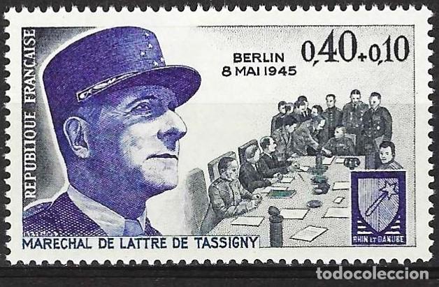 Sellos: Francia 1970 - Mi 1712 - YT 1639 - Mariscal de Lattre de Tassigny - MNH**