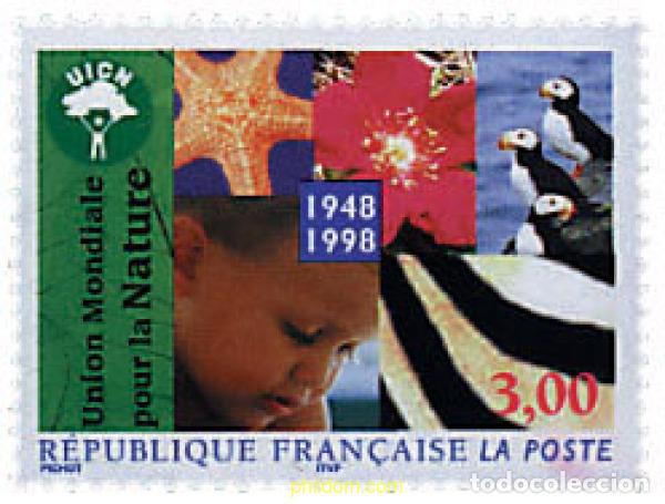 Sellos: 89333 MNH FRANCIA 1998 50 ANIVERSARIO DE LA UNION MUNDIAL PARA LA NATURALEZA