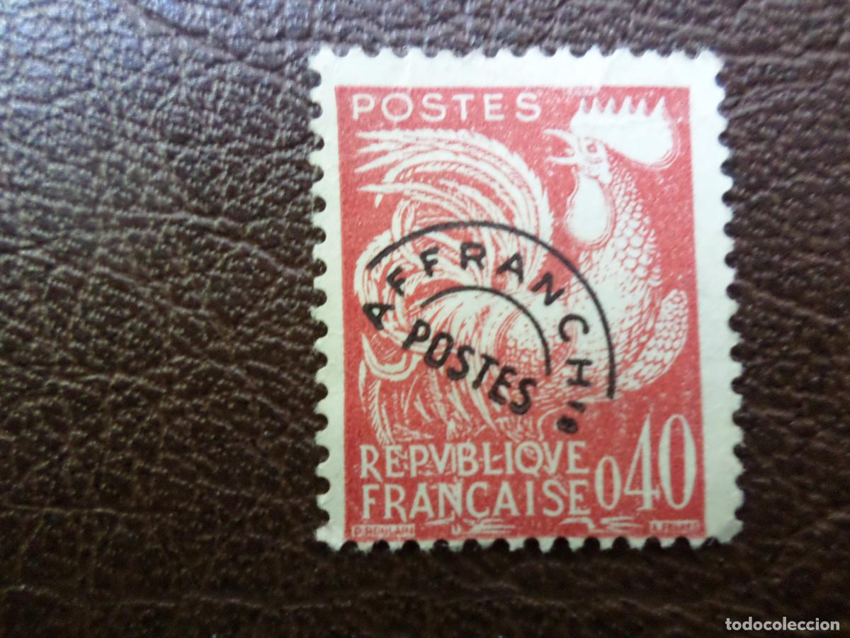 Sellos: +francia, 1960, gallo, Yvert 121 preobliterado