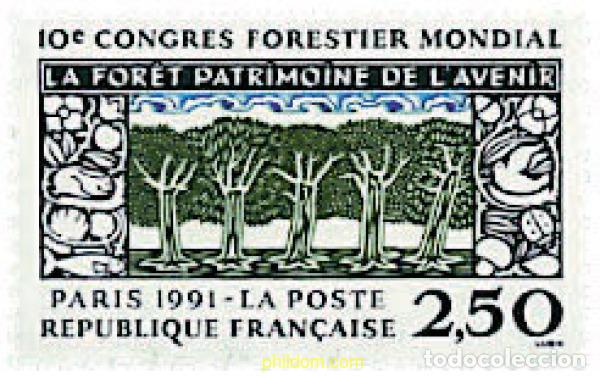 Sellos: 89354 MNH FRANCIA 1991 10 CONGRESO FORESTAL MUNDIAL