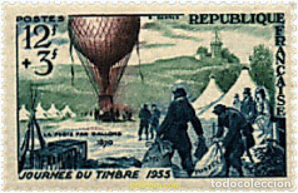 Sellos: 88122 MNH FRANCIA 1955 DIA DEL SELLO. 85 ANIVERSARIO DEL CORREO AEREO