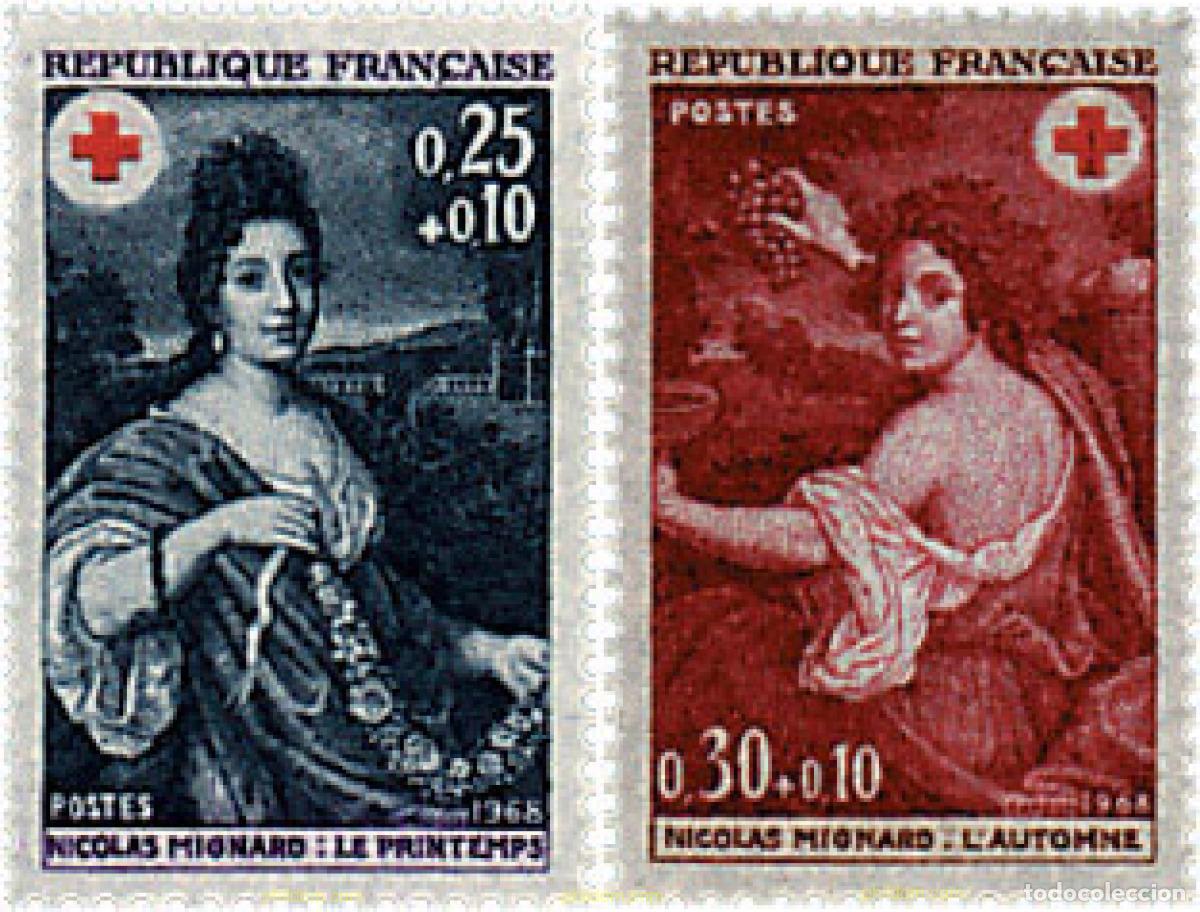 Sellos: 65611 MNH FRANCIA 1968 PRO CRUZ ROJA