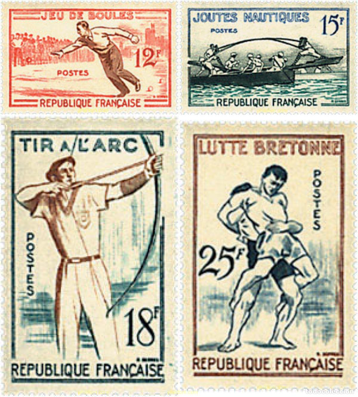 Sellos: 248617 HINGED FRANCIA 1958 DEPORTES TRADICIONALES