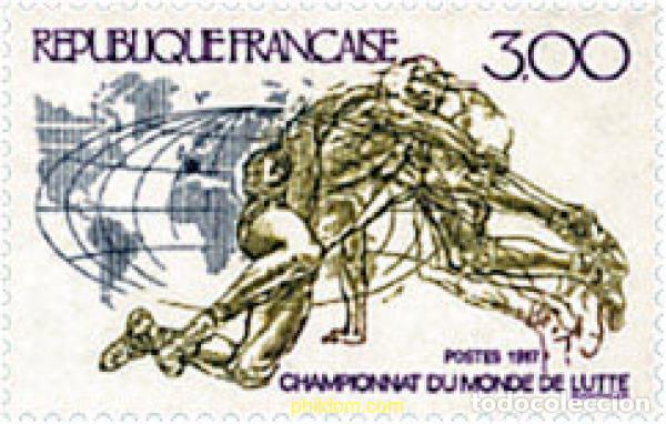 Sellos: 65847 MNH FRANCIA 1987 CAMPEONATOS DEL MUNDO DE LUCHA EN CLERMONT-FERRAND