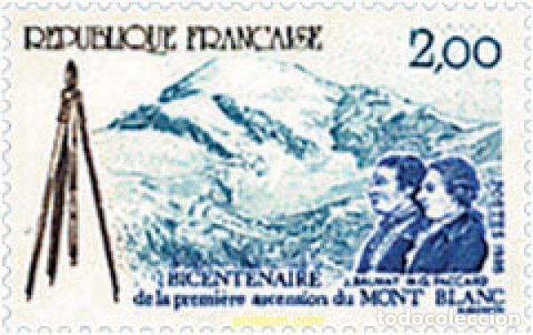 Sellos: 65842 MNH FRANCIA 1986 BICENTENARIO DE LA PRIMERA ASCENSION AL MONTBLANC.