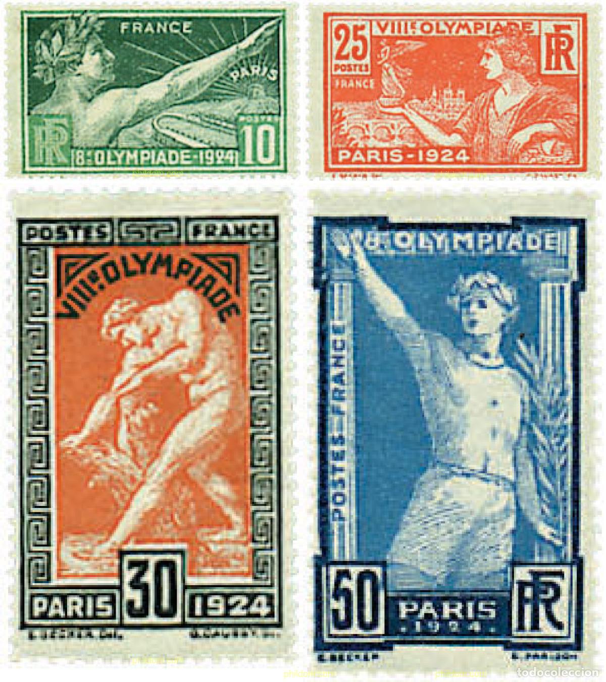 Sellos: 612594 HINGED FRANCIA 1924 8 JUEGOS OLIMPICOS VERANO PARIS 1924