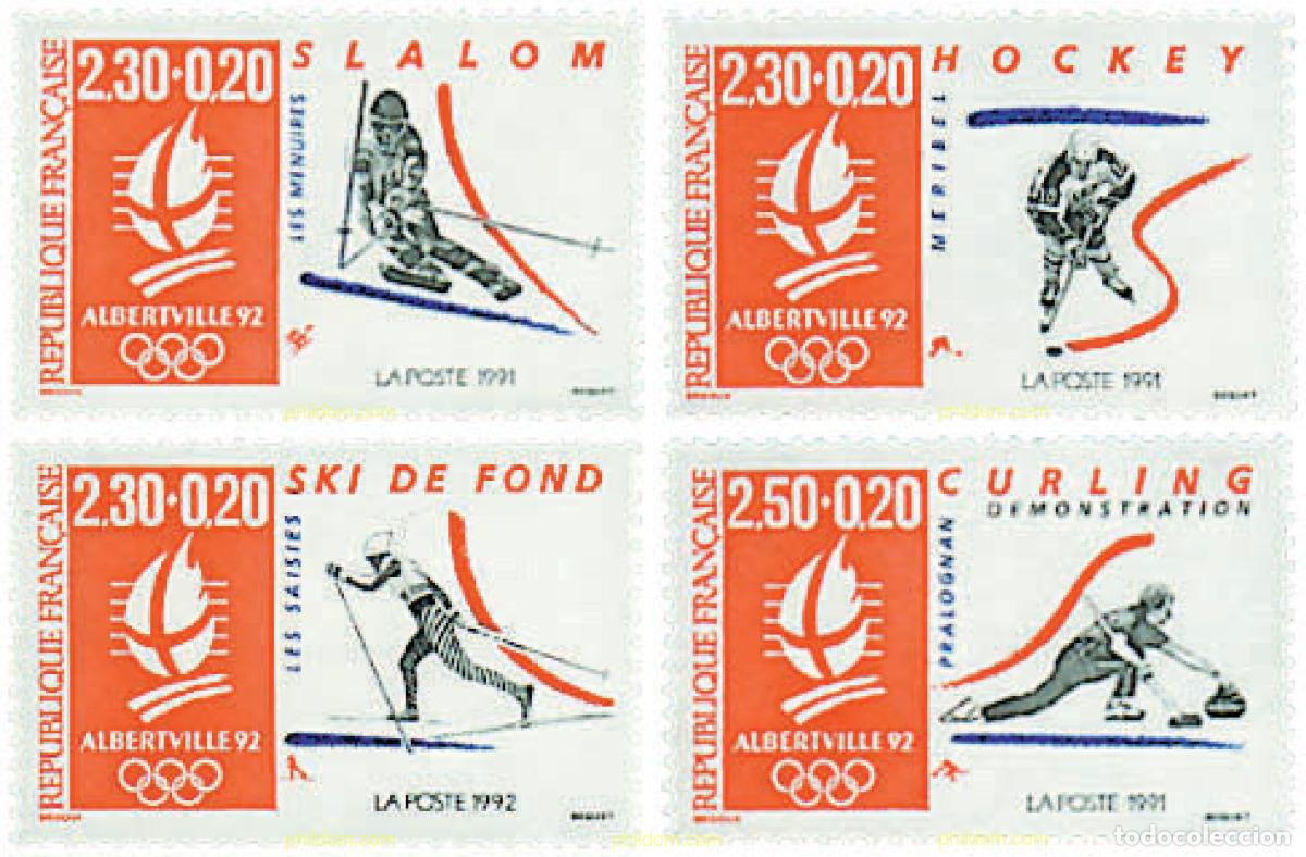 Sellos: 244473 MNH FRANCIA 1991 16 JUEGOS OLIMPICOS INVIERNO ALBERTVILLE 1992