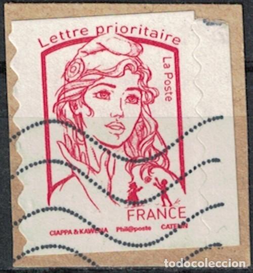 Sellos: Francia 2016 Oblit&eacute;r&eacute; Used Marianne Ciappa et Kawena sur fragment LP 20g.