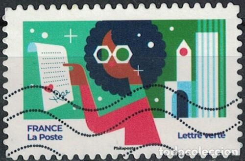 Sellos: Francia 2023 Oblit&eacute;r&eacute; Used Les Timbres qui nous rapprochent Sixi&egrave;me timbre rang&eacute;e du haut