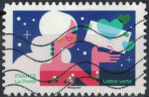 Sellos: Francia 2023 Oblit&eacute;r&eacute; Used Les Timbres qui nous rapprochent Cinqui&egrave;me timbre rang&eacute;e du bas