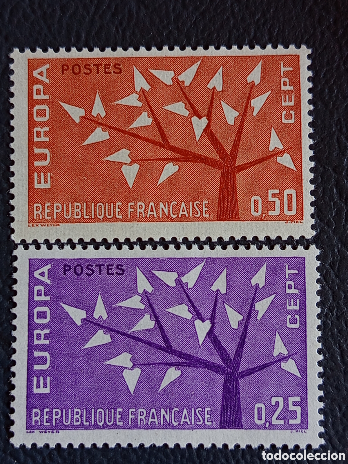 Sellos: Francia 1962 Europa CEPT Pareja Yvert 1358/1359 Nuevo Sin Fijasellos