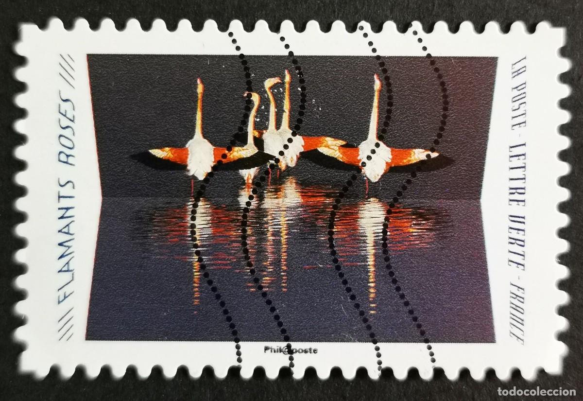 Sellos: Sello Francia 2020, Animales reflejos: Flamenco com&uacute;n (Phoenicopt, Sin Valor Facial Michel: FR 7535