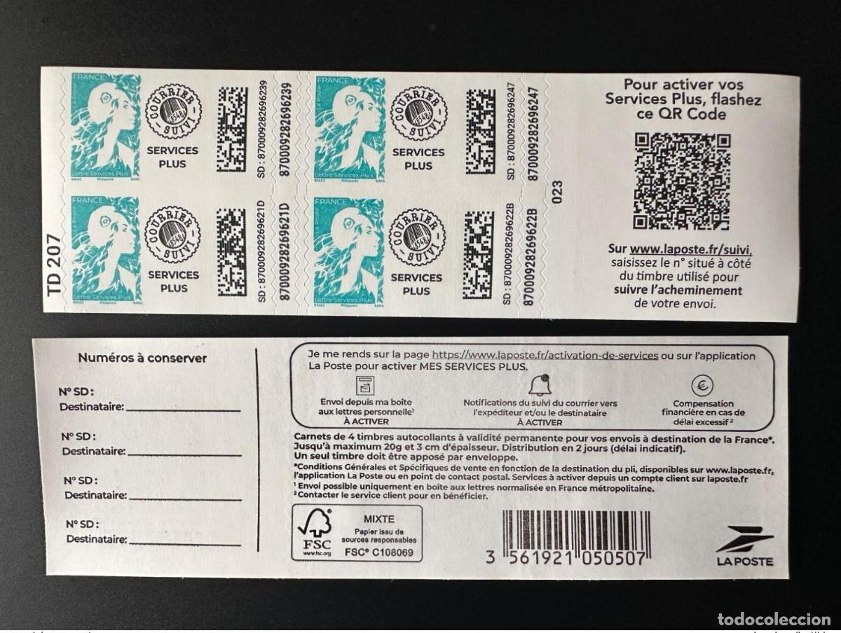 Sellos: Francia 2024 Carnet 4 TP Marianne de l'Avenir Services Plus 25000ex TD 207