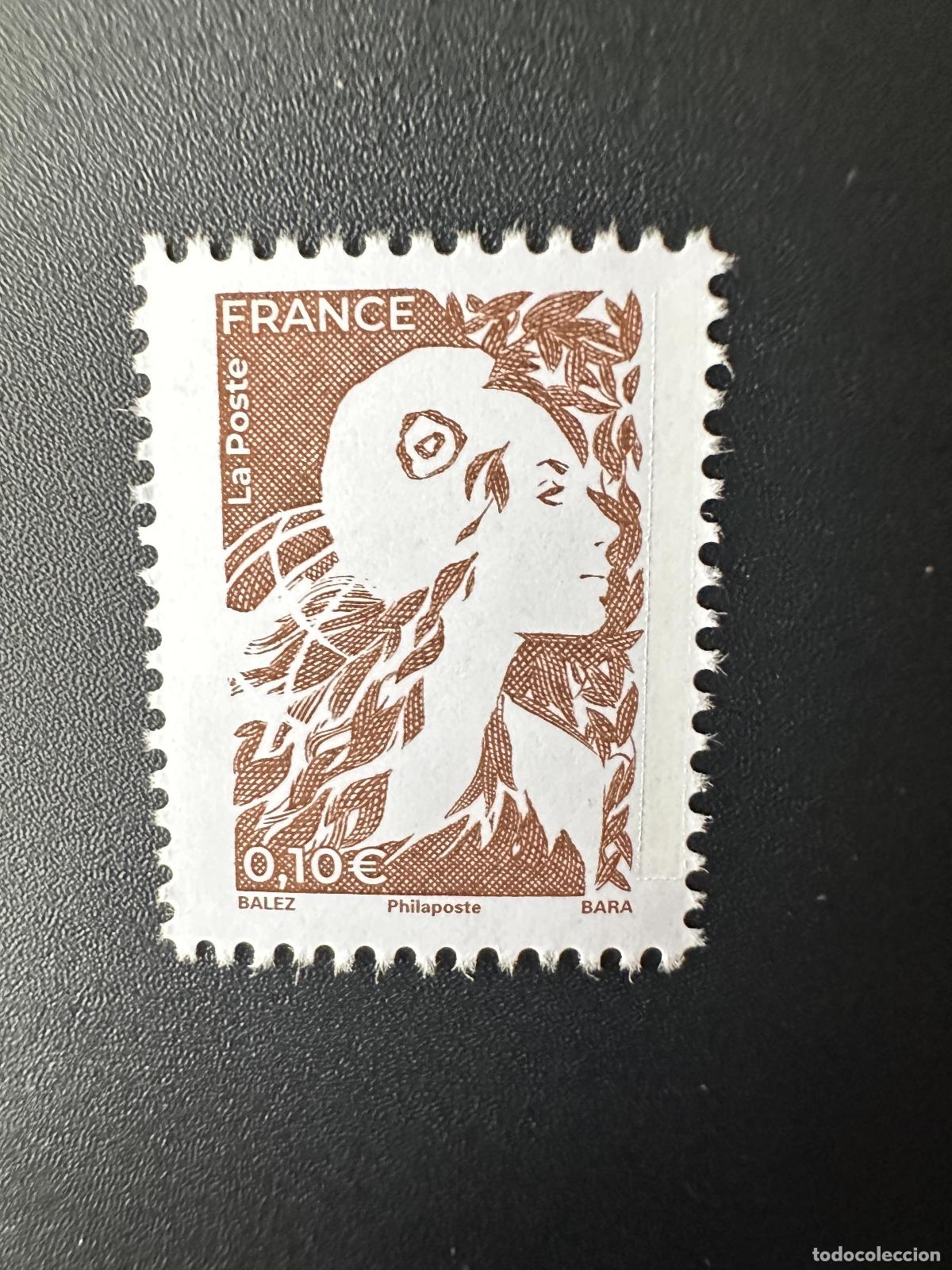 Sellos: Francia 2025 1 TP de cart&oacute;n chapa Marianne l'Avenir 010&euro; engomada