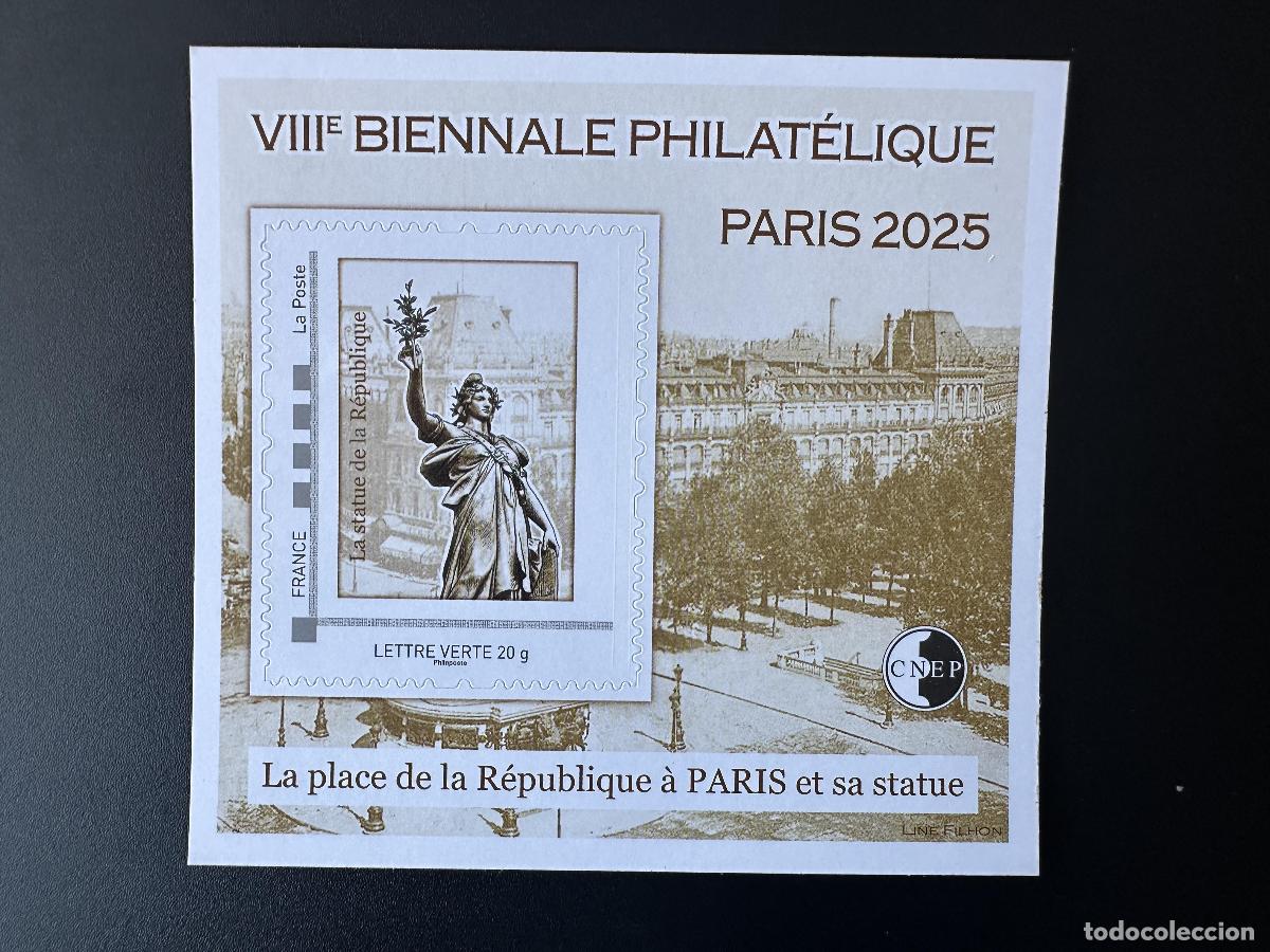 Sellos: Francia 2025 Block CNEP YT No. 99 Paris Place R&eacute;publique estatua sala de estar bienal
