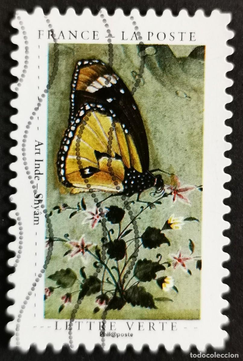 Sellos: Sello Francia 2020, Curiosidades: Pintura india de una mariposa, Sin Valor Facial Michel: FR 7549