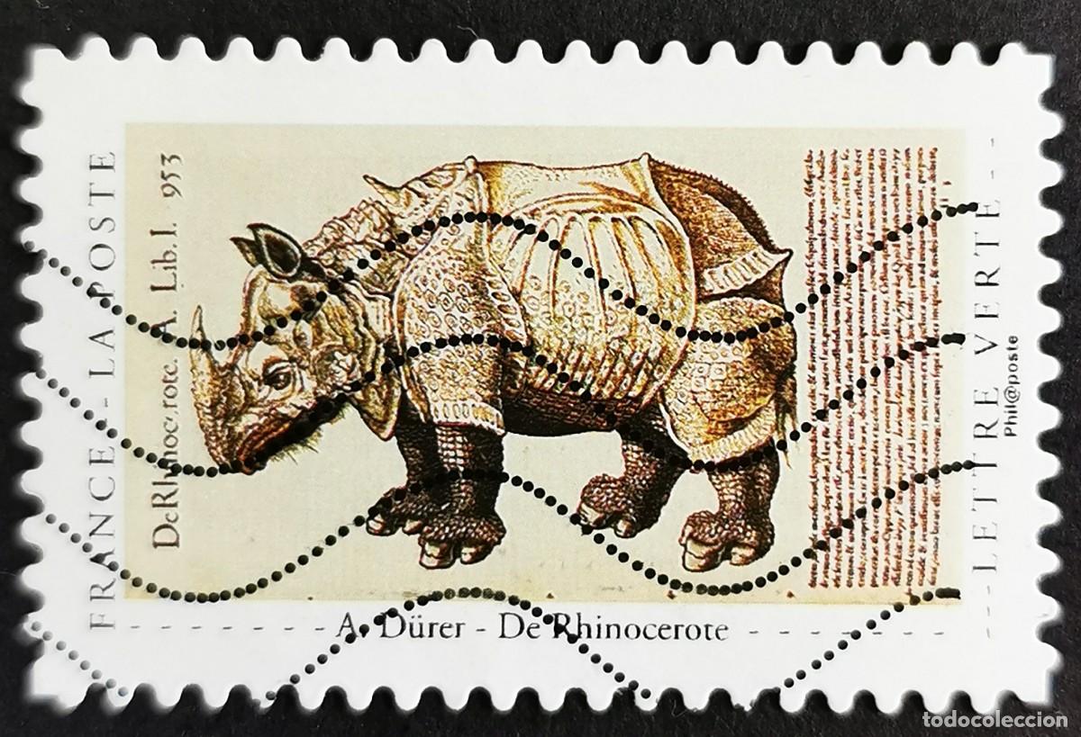 Sellos: Sello Francia 2020, Curiosidades: &rdquo;Rinoceronte&rdquo; de Albrecht D&uuml;rer , Sin Valor Facial Michel: FR 7555