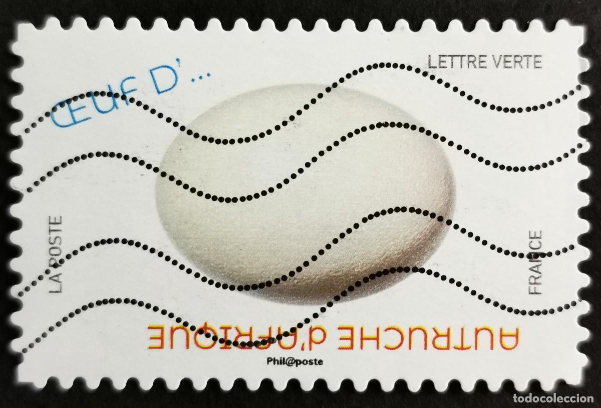 Sellos: Sello Francia 2020, Huevos aves: Huevo de avestruz africana (Strut, Sin Valor Facial Michel: FR 7569