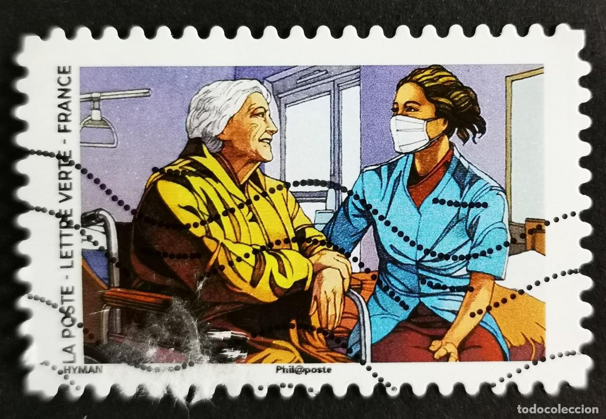 Sellos: Sello Francia 2020, COVID-19: Enfermera geri&aacute;trica, Sin Valor Facial, Michel: FR 7671