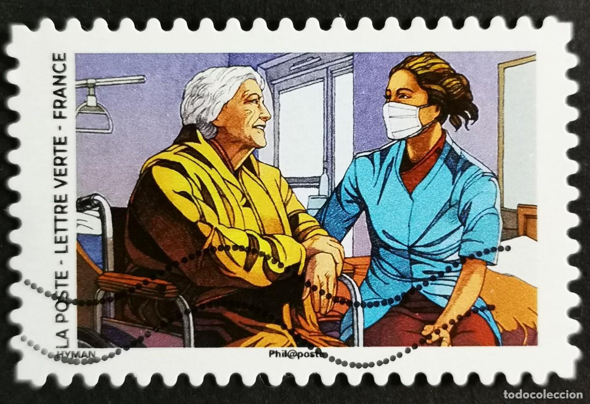 Sellos: Sello Francia 2020, COVID-19: Enfermera geri&aacute;trica, Sin Valor Facial, Michel: FR 7671