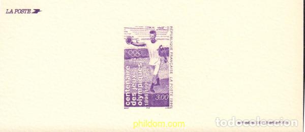 Sellos: 257426 MNH FRANCIA 1996 CENTENARIO DE LOS JUEGOS OLIMPICOS