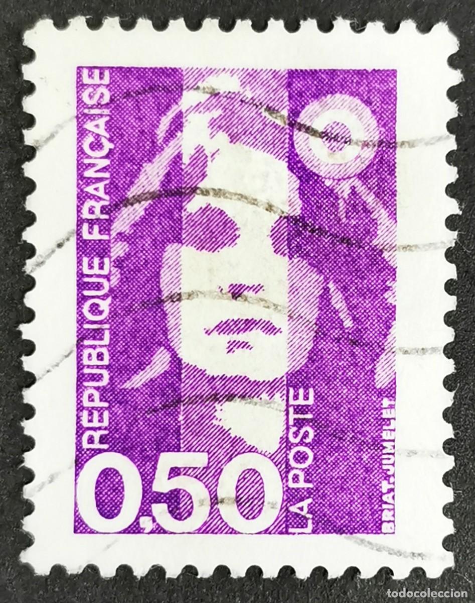 Sellos: Sello Francia 1990, Marianne de Briat, 0,50 F Michel: FR 2766