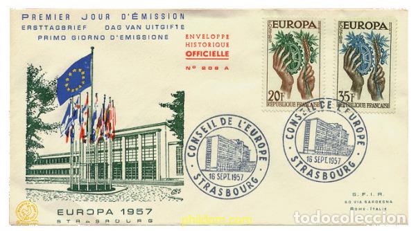Sellos: 23462 MNH FRANCIA 1957 EUROPA CEPT. FACTOR DE PAZ Y FUENTE DE BIENESTAR