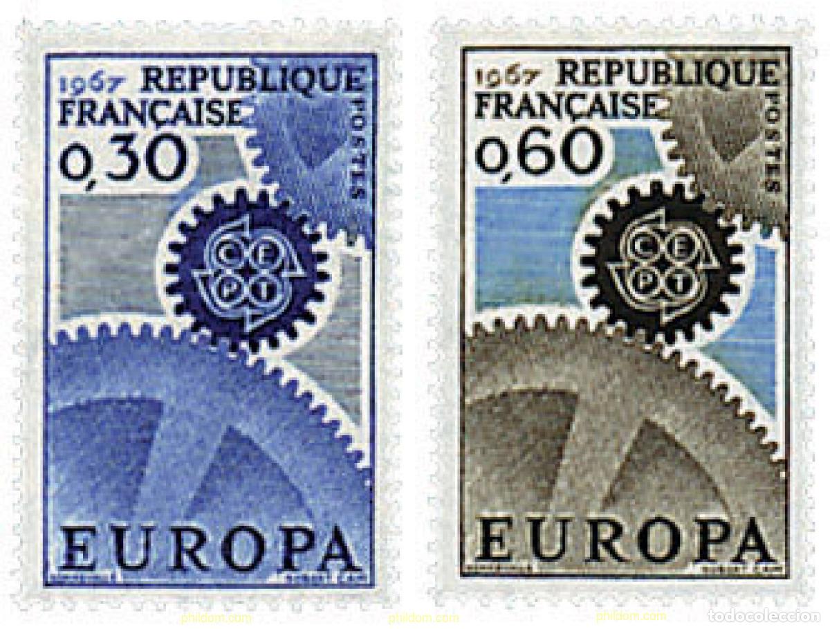 Sellos: 62121 MNH FRANCIA 1967 EUROPA CEPT. ENGRANAJES