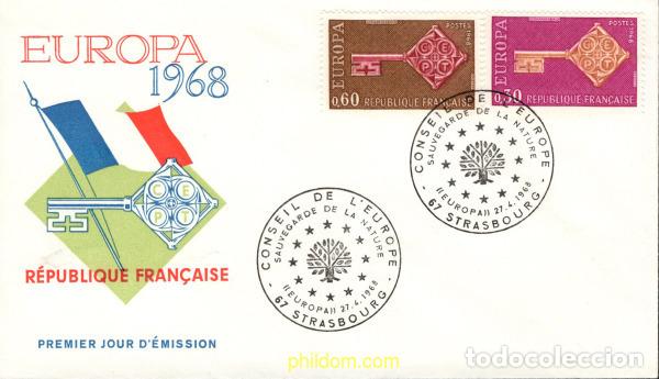 Sellos: 688910 MNH FRANCIA 1968 EUROPA CEPT 1968 - LLAVE DORADA