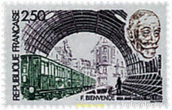 Sellos: 59731 MNH FRANCIA 1987 HOMENAJE AL CREADOR DEL METRO DE PARIS