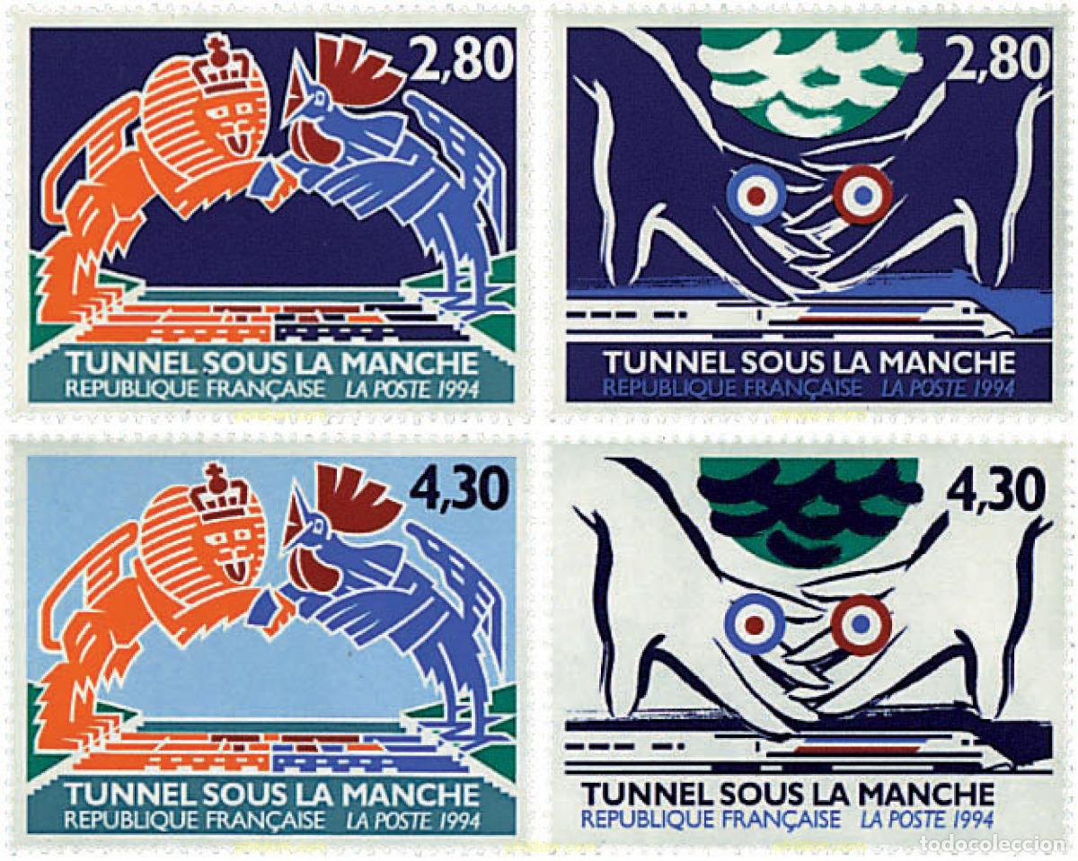 Sellos: 59739 MNH FRANCIA 1994 INAUGURACION DEL TUNEL DEL CANAL DE LA MANCHA