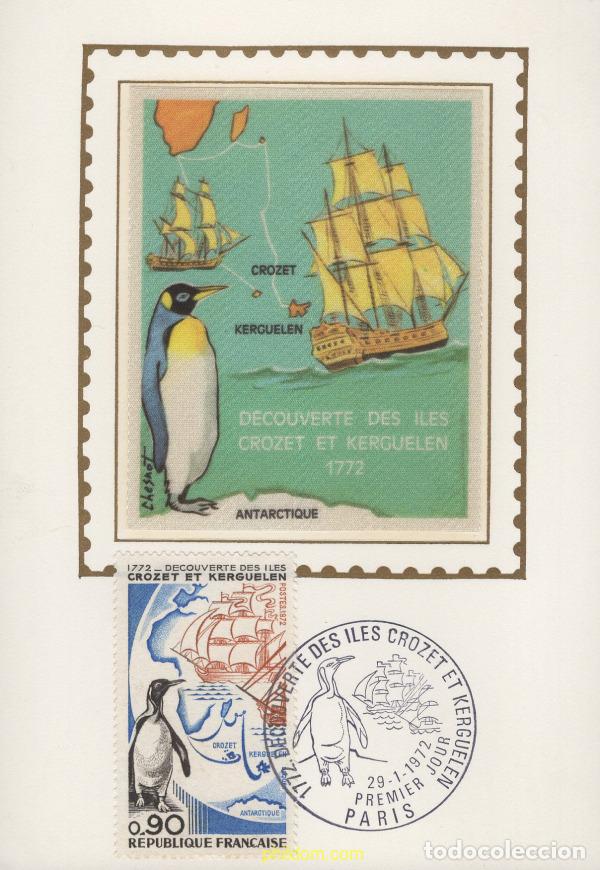 Sellos: 642201 MNH FRANCIA 1972 BICENTENARIO DEL DESCUBRIMIENTO DE LAS ISLAS CROZET Y KERGUELEN