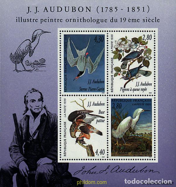 Sellos: 89324 MNH FRANCIA 1995 ARTES DECORATIVAS. LAS AVES DE J.J. AUDUBON