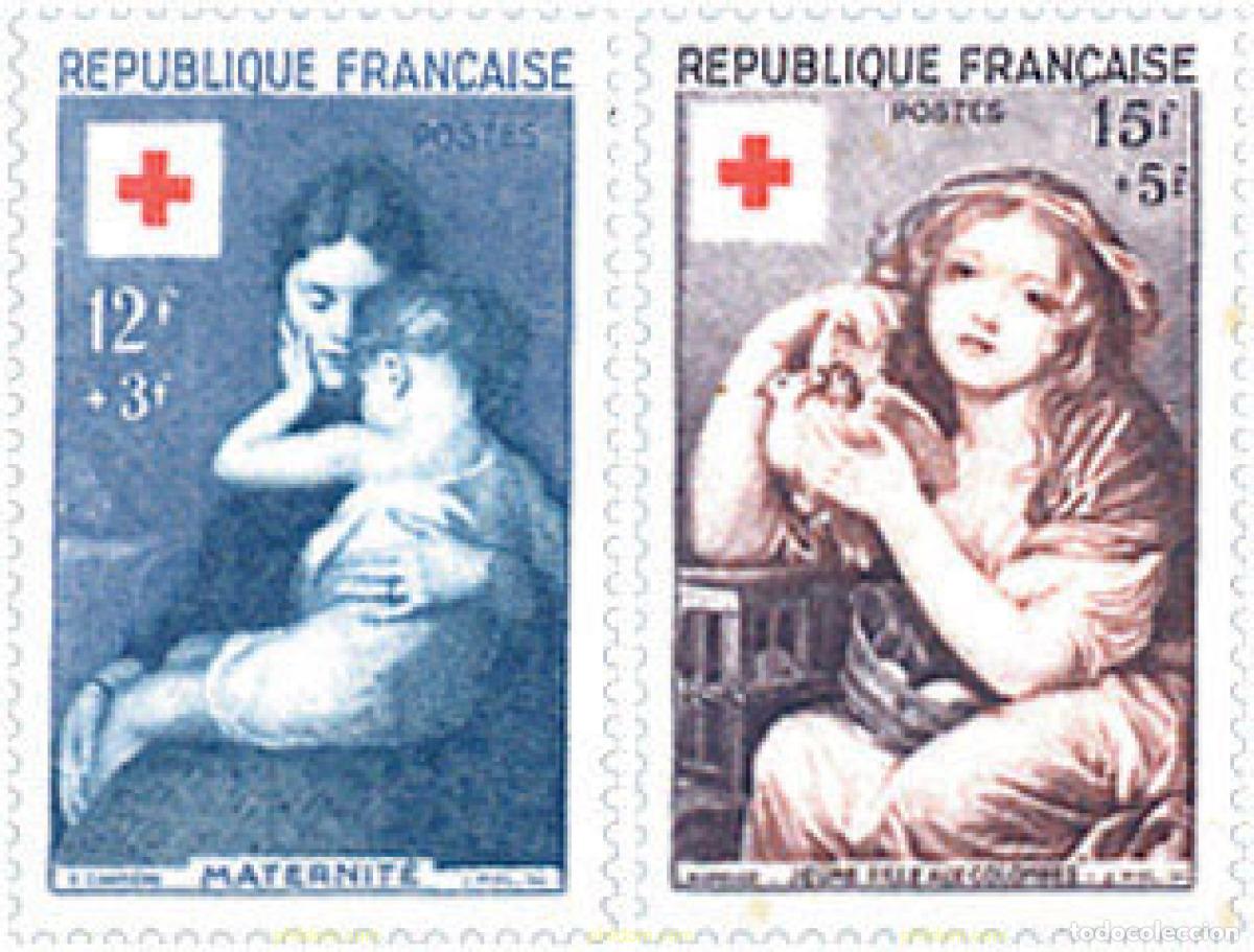 Sellos: 65492 MNH FRANCIA 1954 PRO CRUZ ROJA