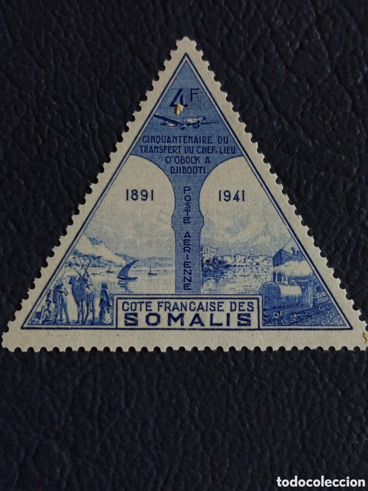 Briefmarken: Sello Costa Somal&iacute; 1943 Obock-Djibouti Triangular MNH - Cat. 225