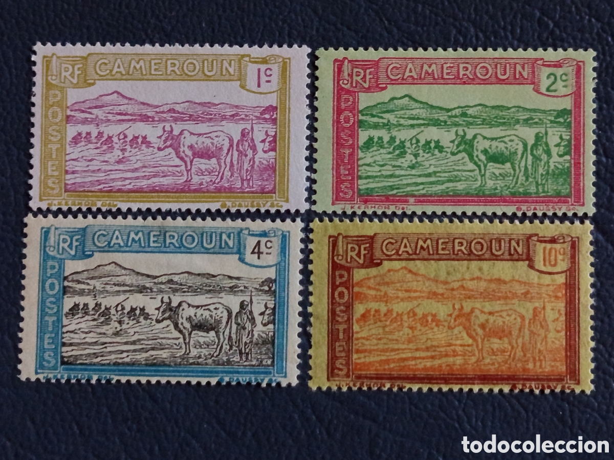 Sellos: Lote 4 Sellos Camer&uacute;n 1940 Ganado MH | Cat&aacute;logo Michel N&ordm; 189/190/191/193