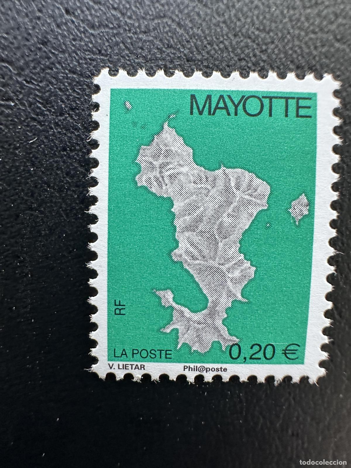 Sellos: Mayotte 2008 YT 160A Mapa isla cartograf&iacute;a geograf&iacute;a Phil@poste