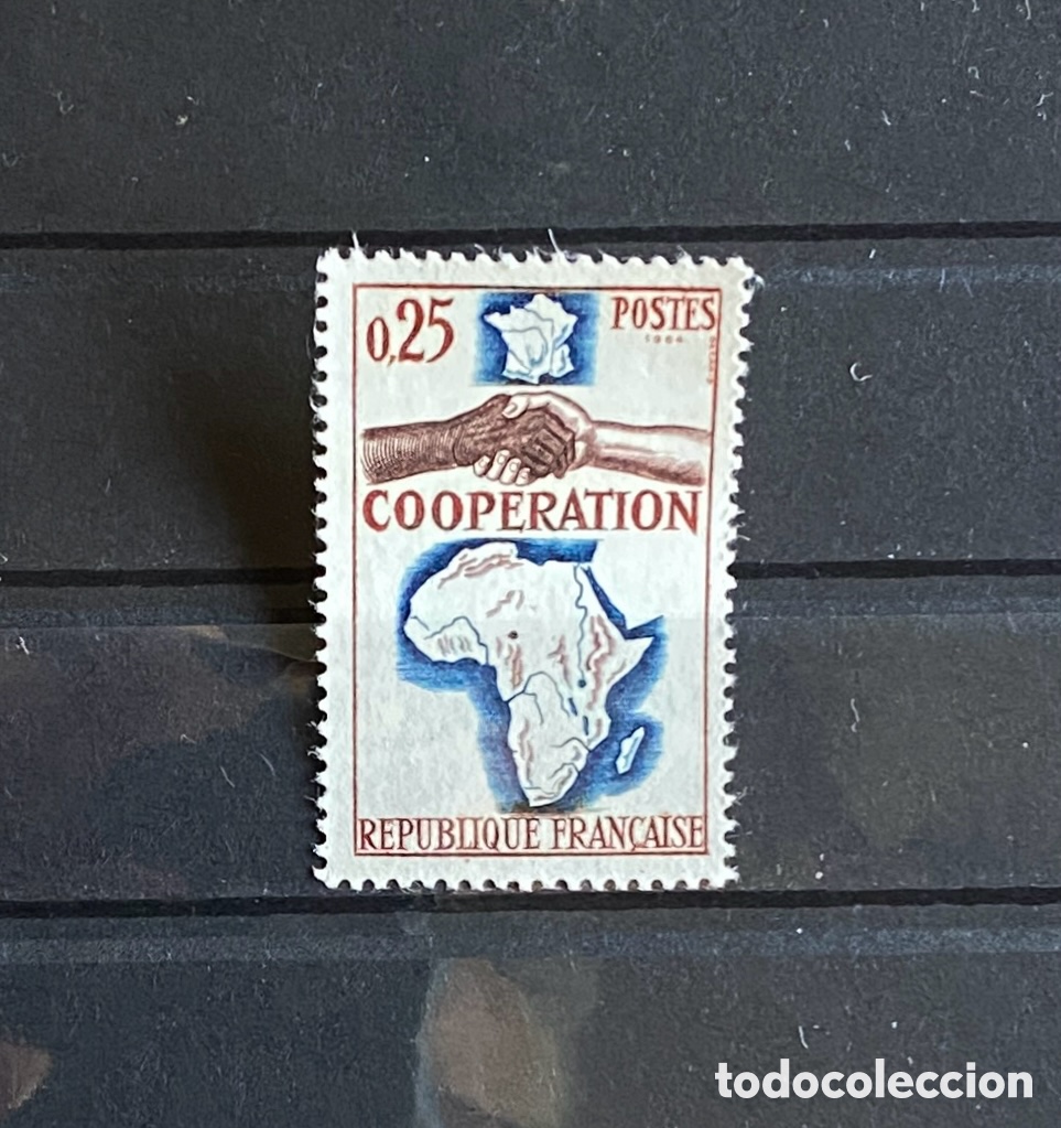 Sellos: Sellos, nuevo, de Francia 1964. Yvert 1432 Manos Mapas