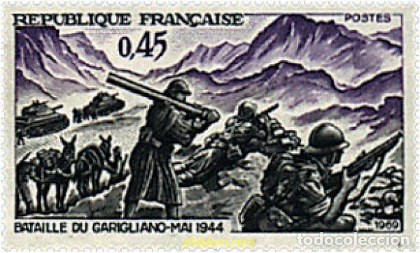 Sellos: 41085 MNH FRANCIA 1969 25 ANIVERSARIO DE LA VICTORIA DE GARIGLIANO