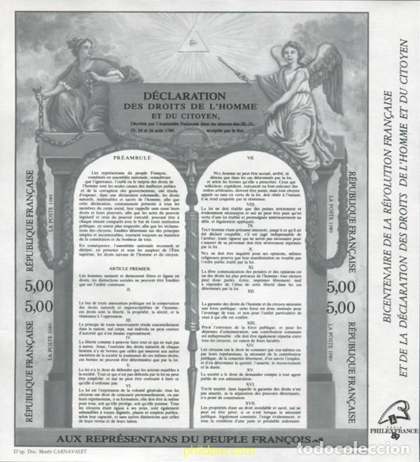Sellos: 142550 MNH FRANCIA 1989 BICENTENARIO DE LA REVOLUCION Y DE LA DECLARACION DE LOS DERECHOS DEL HOMBR