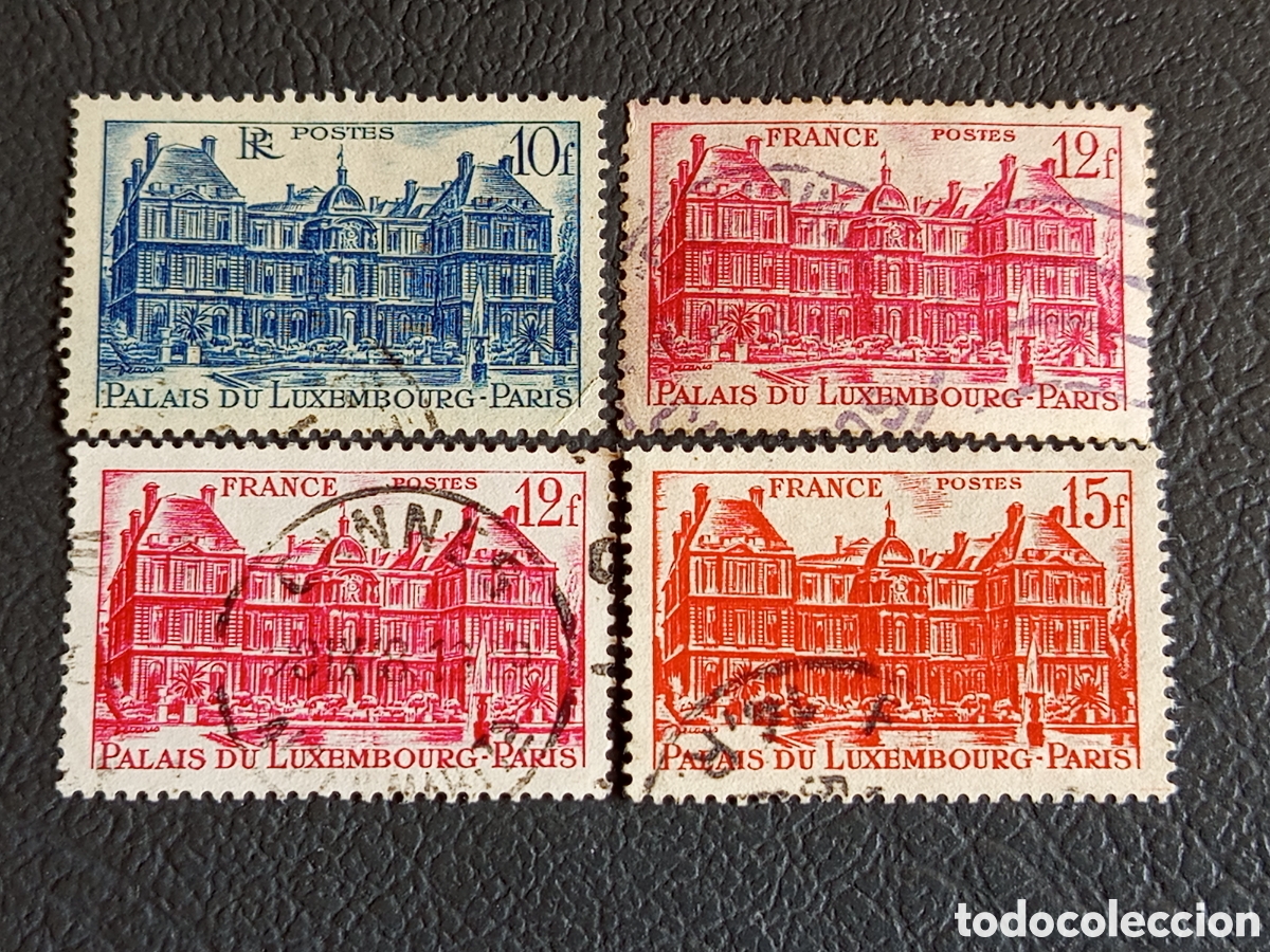 Sellos: &rdquo;France 1946-48 Palais du Luxembourg 4 timbres oblit&eacute;r&eacute;s Yvert 760-804&rdquo;