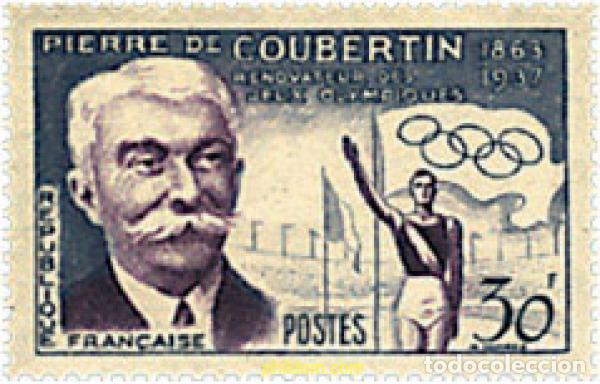 Sellos: 65494 MNH FRANCIA 1956 60 ANIVERSARIO DE LA RENOVACION DE LOS JUEGOS OLIMPICOS