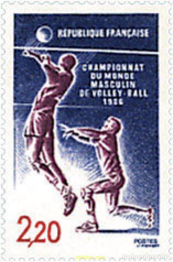 Sellos: 65843 MNH FRANCIA 1986 CAMPEONATO DEL MUNDO DE BALONVOLEA