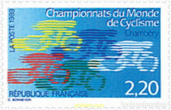 Sellos: 65865 MNH FRANCIA 1989 CAMPEONATO DEL MUNDO DE CICLISMO
