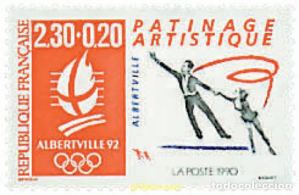 Sellos: 70757 MNH FRANCIA 1990 16 JUEGOS OLIMPICOS INVIERNO ALBERTVILLE 1992